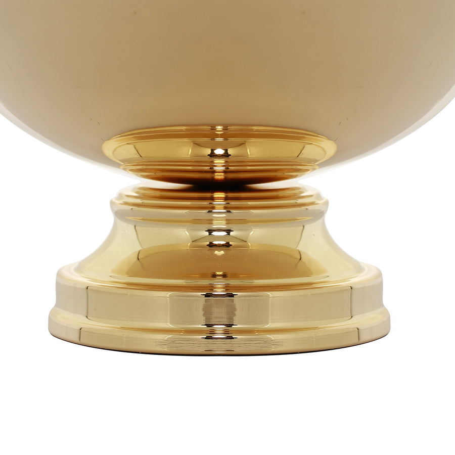 12inch Round Gold Metal Pedestal Flower Pot Floating Candle Bowl, Display Dish