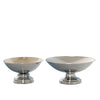 12inch Round Metallic Silver Pedestal Flower Pot Floating Candle Bowl, Display Dish