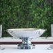 15inch Round Metallic Silver Pedestal Flower Pot Floating Candle Bowl, Display Dish