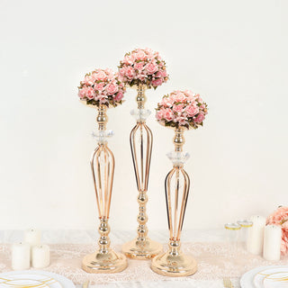 Create a Magical Ambiance with the Tall Gold Pillar Candle Stands