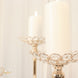 Set of 3 | Gold Metal Crystal Beaded Petal Tea Light Candle Holders
