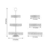 23inch Tall 3-Tier White Metal Reversible Cupcake Stand, Dessert Holder, Display Serving Tray