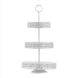 Tall 3-Tier White Metal Reversible Cupcake Stand, Dessert Holder, Display Serving Tray#whtbkgd_99