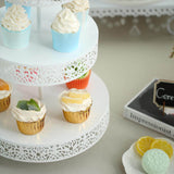 23inch Tall 3-Tier White Metal Reversible Cupcake Stand, Dessert Holder, Display Serving Tray