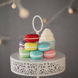 23inch Tall 3-Tier White Metal Reversible Cupcake Stand, Dessert Holder, Display Serving Tray