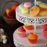 23inch Tall 3-Tier White Metal Reversible Cupcake Stand, Dessert Holder, Display Serving Tray