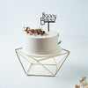 10inch Gold Metal Geometric Cake Stand Display Centerpiece Pedestal Riser with Square Glass Top