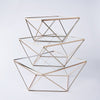 10inch Gold Metal Geometric Cake Stand Display Centerpiece Pedestal Riser with Square Glass Top