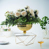 14inch Gold Metal Geometric Cake Stand Display Centerpiece Pedestal Riser with Square Glass Top