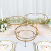 23inch 3-Tier Gold Metal Cake Stand With Clear Round Acrylic Plates