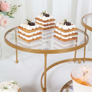 Stylish and Portable Gold Metal Cupcake Stand