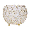 4inch Round Gold Crystal Beaded Metal Votive Tealight Candle Holder, Multipurpose Table Vase#whtbkgd