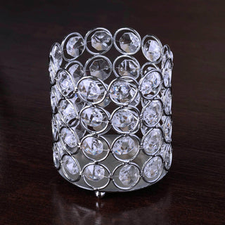 Multipurpose Silver Crystal Beaded Table Vase