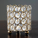 4inch Tall Gold Crystal Beaded Metal Votive Tealight Candle Holder, Multipurpose Table Vase