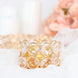 6 Pack | 1.5Inch Tall Gold Metal Crystal Beaded Votive Candle Holders, Tea Light Candle Stands