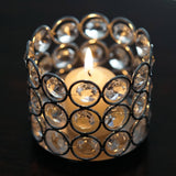 3inch Tall Silver Crystal Beaded Metal Votive Tealight Candle Holder Multipurpose Table Vase