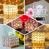 3inch Shiny Gold Metal Square Votive Tealight Candle Holder, Multipurpose Table Vase