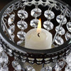 8inch Silver Crystal Beaded Chandelier Votive Pillar Candle Holder, Metal Tealight Candle Stand