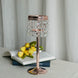 Blush/Rose Gold Crystal Beaded Chandelier Votive Pillar Candle Holder, Metal Tealight Candle Stand