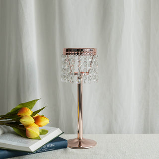 Metal Tealight Candle Stand in Rose Gold