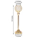 16inch Tall Gold Crystal Votive Pillar Candle Holder, Metal Tealight Round Candle Stand