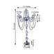 35inch Tall Silver 4 Arm Crystal Chandelier Taper Candlestick Candelabra Metal Candle Holder