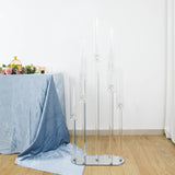 47inch Clear Crystal 7-Arm Cluster Taper Candle Candelabra Table Centerpiece