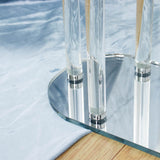 47inch Clear Crystal 7-Arm Cluster Taper Candle Candelabra Table Centerpiece#whtbkgd