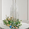 47inch Clear 10 Arm Crystal Cluster Round Taper Candelabra, Candle Holder, Candles Mirror Base