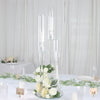 32inch Tall Clear 5-Arm Crystal Round Glass Taper Candle Candelabra