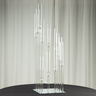 Elegant Crystal Candle Stand for a Luxurious Event