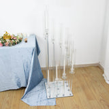 4.5ft Crystal 12-Arm Cluster Glass Taper / Pillar Square Candle Stand, Hurricane Candle