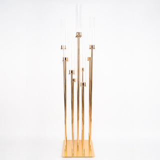 Create Timeless Elegance with the 50" Gold 10 Arm Cluster Taper Candle Holder