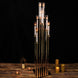 50inch Gold 10 Arm Cluster Taper Candle Holder With Clear Glass Shades Large Candle Arrangement