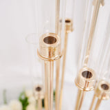 58inches Gold 16 Arm Cluster Taper Candle Holder With Clear Glass Shades Large Candle Arrangement