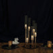 24inch Gold 6 Arm Cluster Taper Candle Holder With Clear Glass Shades Large Candle Arrangement