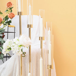 Illuminate Your Space with the 42" Gold 8 Arm Cluster Taper Candle Holder