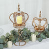 18inch Gold Metal Jeweled Crown Votive Candle Holder Stand