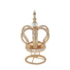 13inch Gold Metal Jeweled Crown Votive Candle Holder Stand