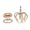 13inch Gold Metal Jeweled Crown Votive Candle Holder Stand