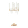 40inch Gold 9 Arm Round Taper Candlestick Candelabra With Clear Glass Shades, Metal Candle Holder#whtbkgd