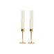 2 Pack | 16inch Gold Metal Glass Candle Stands, Candlestick Holders With Chimney Shades#whtbkgd