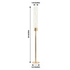 2 Pack | 24inch Gold Metal Clear Glass Hurricane Candle Stands, With Glass Chimney Candle Shades