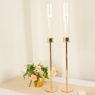 Elegant Gold Metal Candle Stands for a Touch of Sophistication