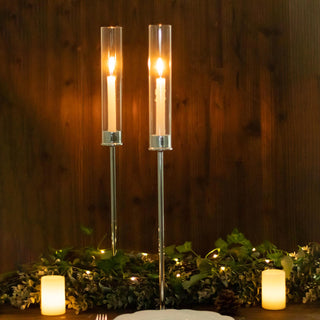 Create an Elegant Atmosphere with Tall Silver Stick Candle Holders