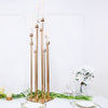 50inch Gold 10 Arm Cluster Taper Candle Holder With Clear Glass Shades Large Candle Arrangement