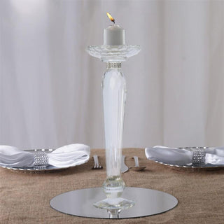 Add Glamour and Elegance with Crystal Glass Pillar Candle Holder Stands