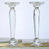 2 Pack 11inch Premium Cut Crystal Glass Pillar Candle Holder Stands, Kissing Ball Flower Pedestals