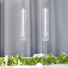 2 Pack | 22inch Tall Clear Crystal Glass Hurricane Taper Candle Holders