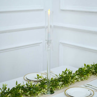 Add a Touch of Glamour with Clear Crystal Glass Hurricane Taper Candle Holders